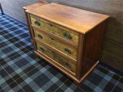 Lot 324 - A WALNUT CHEST OF DRAWERS AND BEDSIDE CHEST