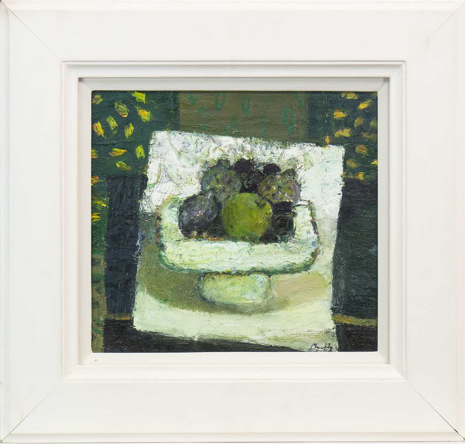 Lot 738 - GREEN APPLES, AN OIL BY SANDY MURPHY
