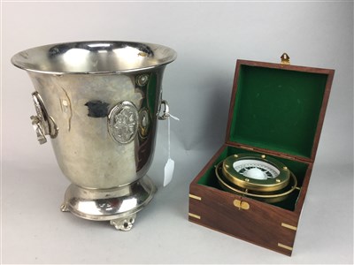 Lot 393 - A CHAMPAGNE BUCKET, COMPASS AND INK WELL WITH INK
