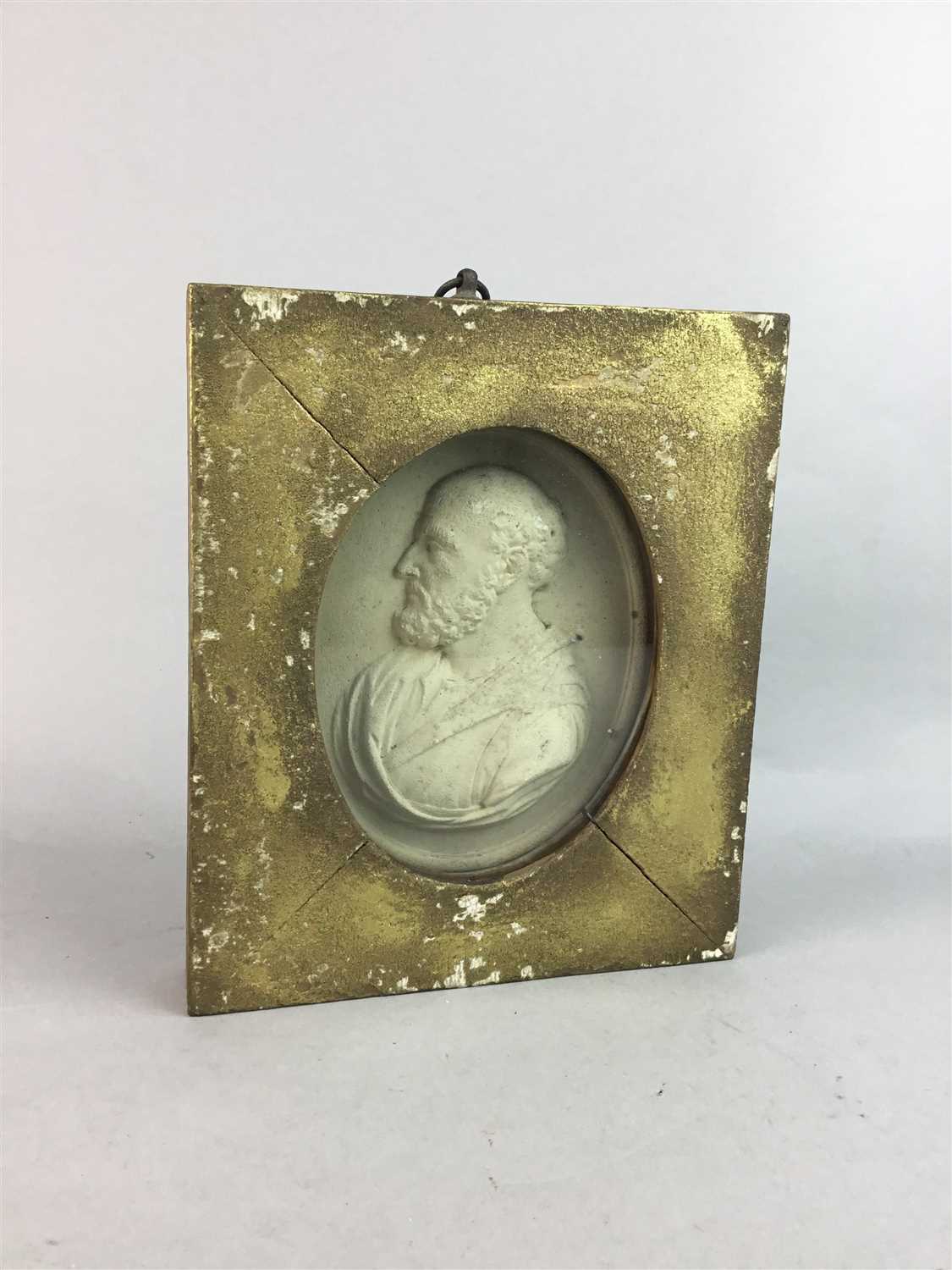 Lot 397 - A FRAMED 19TH CENTURY PLASTER PANEL