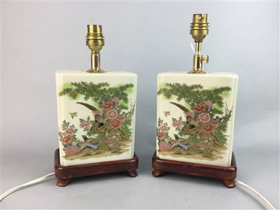 Lot 409 - A PAIR OF CERAMIC TABLE LAMPS