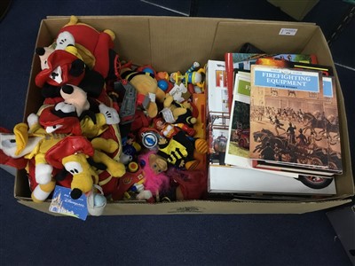 Lot 456 - A LOT OF BOOKS, BADGES, BUCKLES AND TOYS RELATING TO FIREFIGHTING