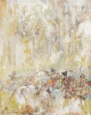 Lot 472 - FETE CHAMPETRE, A WATERCOLOUR BY CHARLES ROBINSON