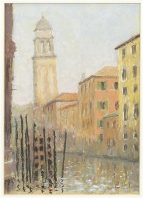 Lot 120 - THE GREEK CHURCH OF ST GEORGE, A PASTEL BY BRIAN LINDLEY