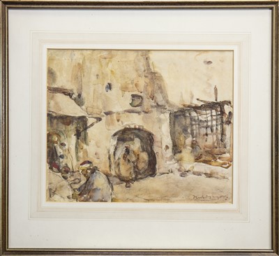 Lot 489 - STREET IN TANGIER, A WATERCOLOUR BY WILLIAM FREDERICK MAJOR