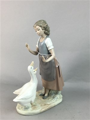 Lot 440 - A LOT OF SEVEN NAO FIGURES INCLUDING A GIRL WITH GEESE