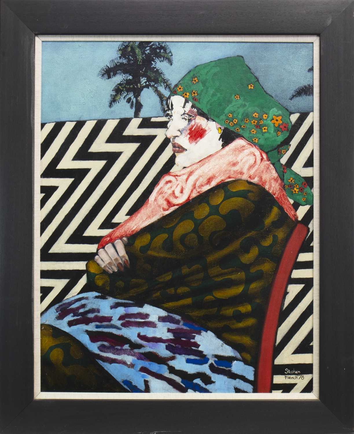 Lot 516 - HARLEQUIN, AN OIL BY STEPHEN FRENCH