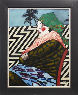 Lot 516 - HARLEQUIN, AN OIL BY STEPHEN FRENCH