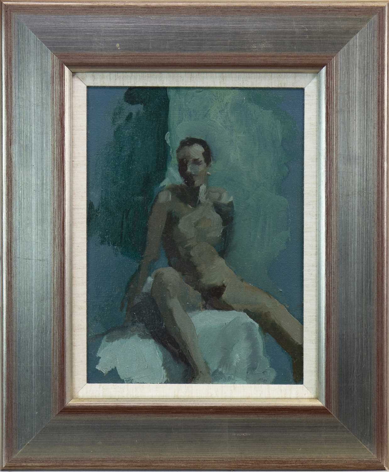 Lot 478 - NUDE STUDY IN BLUE, AN OIL