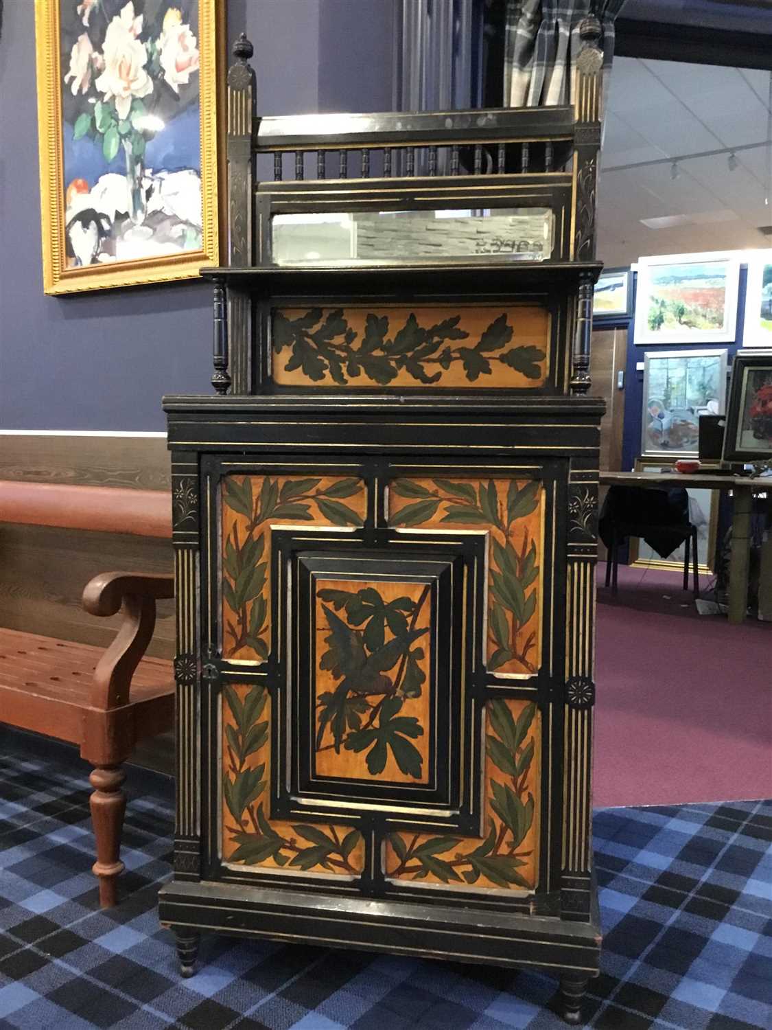 Lot 819 - A VICTORIAN EBONISED CABINET IN THE MANNER OF J. BRUCE TALBERT