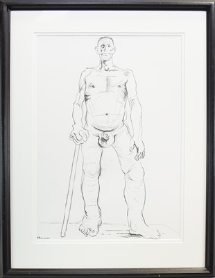 Lot 571 - DEAN 3, A CHARCOAL BY PETER HOWSON