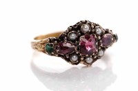 Lot 25 - VICTORIAN DRESS RING set with garnets,...