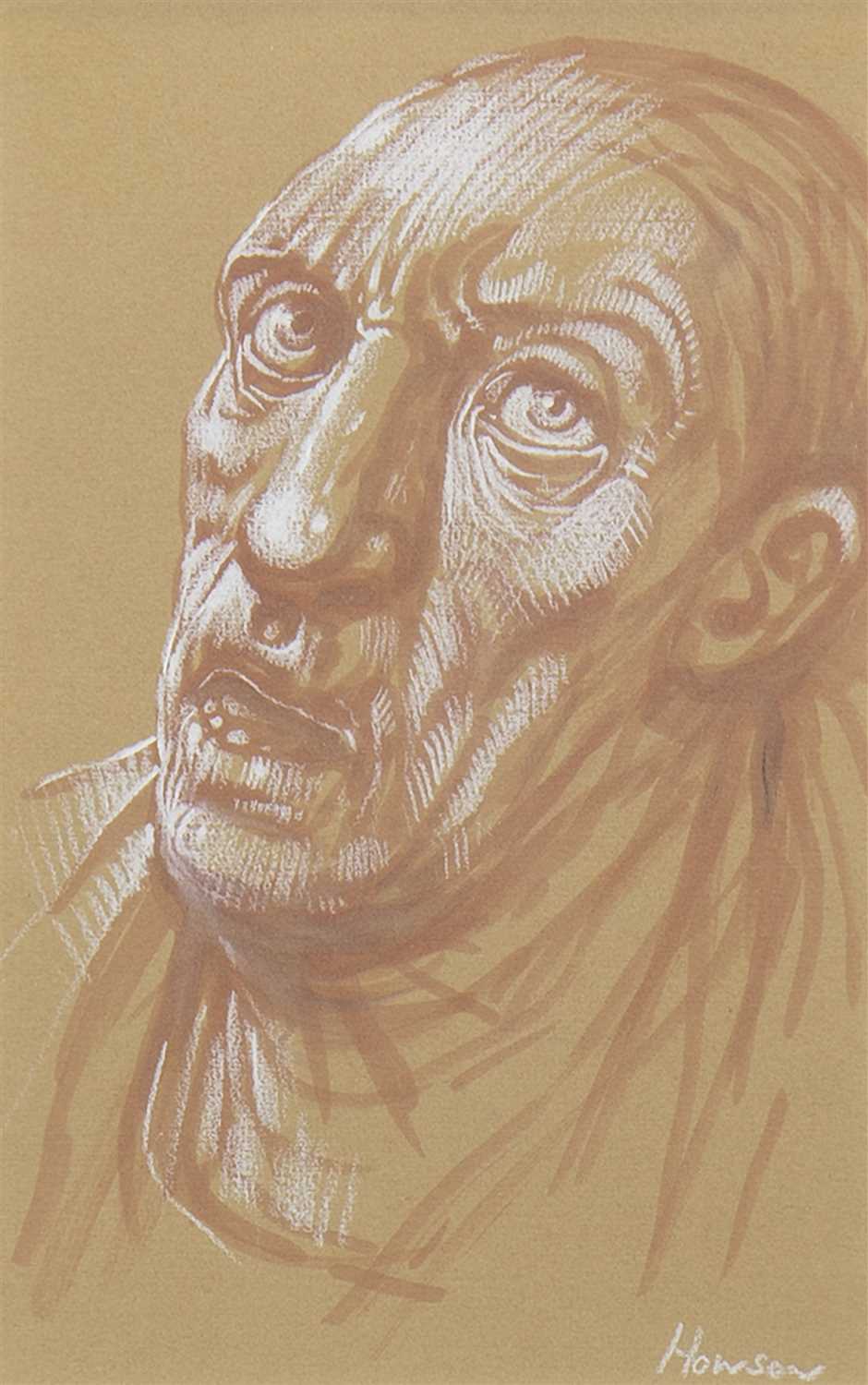 Lot 581 - HEAD STUDY, A PASTEL BY PETER HOWSON