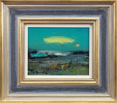 Lot 608 - EVENING AT ANGUS SHORELINE, AN OIL BY NAEL HANNA