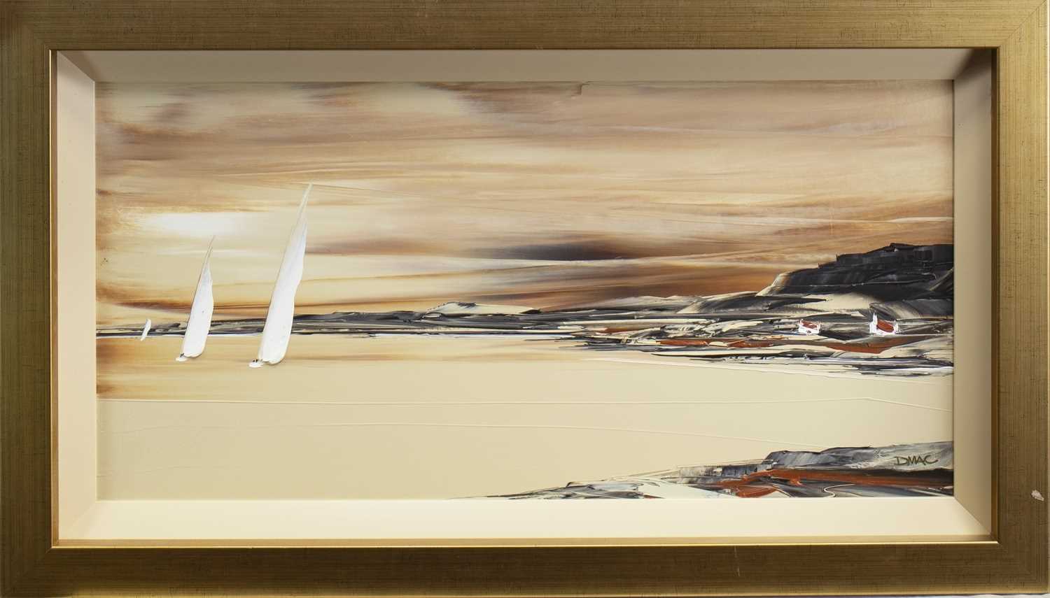 Lot 668 - YACHTS IN CALM WATERS, AN OIL BY DUNCAN MACGREGOR
