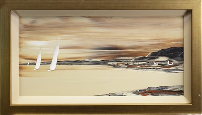 Lot 668 - YACHTS IN CALM WATERS, AN OIL BY DUNCAN MACGREGOR
