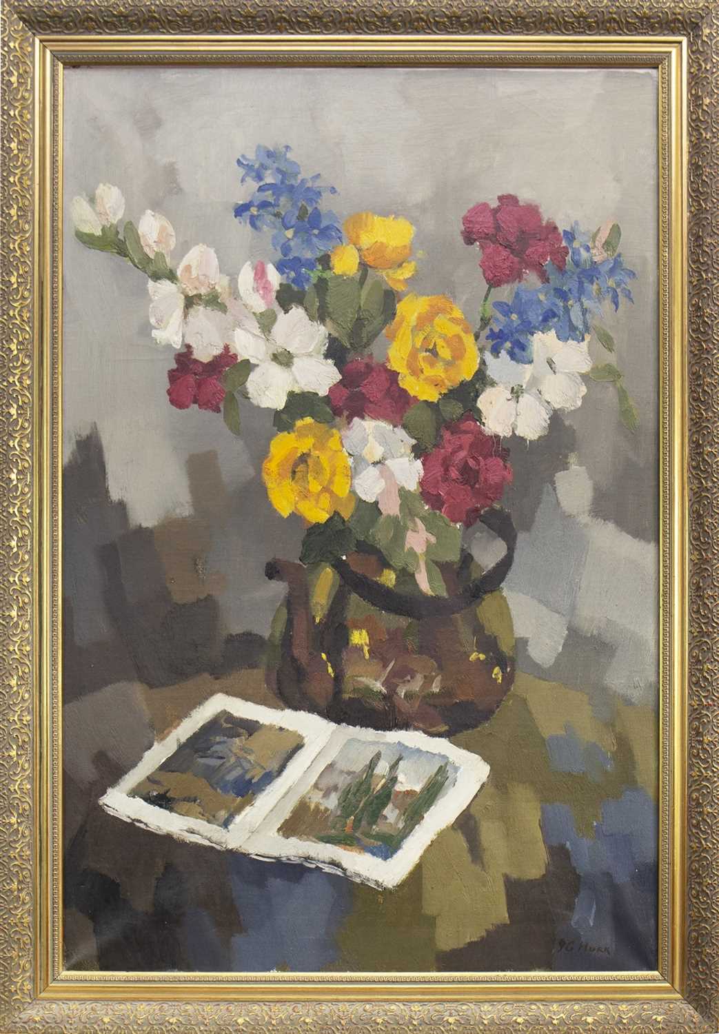 Lot 639 - STILL LIFE WITH FLOWERS, AN OIL