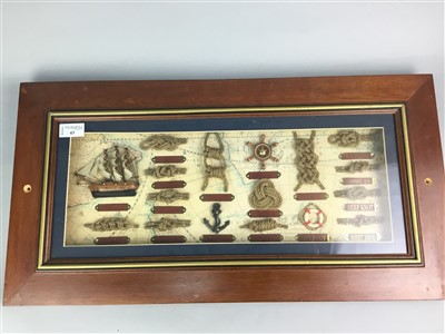 Lot 43 - A LOT OF THREE SHIP'S PULLEYS AND A PICTURE