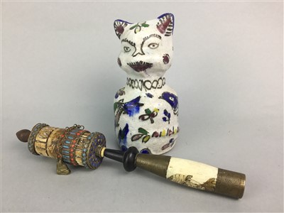 Lot 40 - A CHINESE SOAPSTONE FIGURE, A GINGER JAR AND OTHER ASIAN ITEMS