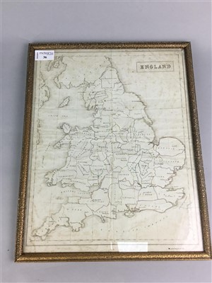 Lot 36 - A HAND DRAWN MAP OF ENGLAND