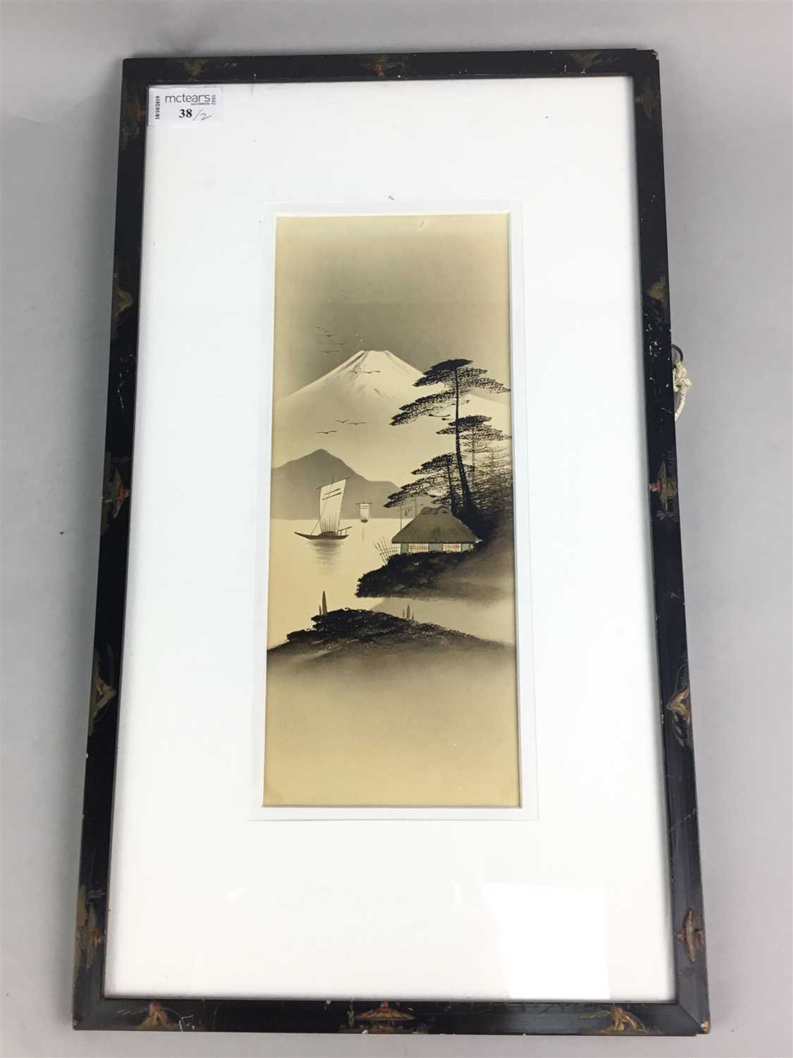 Lot 38 - A LOT OF TWO JAPANESE PAINTINGS DEPICTING MOUNT FUJI