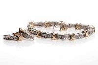 Lot 40A - DIAMOND BRACELET WITH MATCHING EARRINGS the...