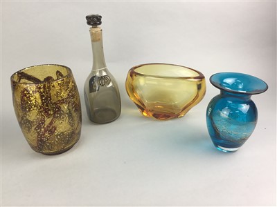 Lot 24 - A LOT OF EIGHT CONTEMPORARY GLASS VASES AND A DECANTER