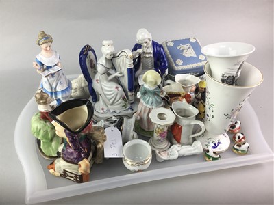 Lot 113 - A LOT OF CERAMIC FIGURES AND CHARACTER JUGS