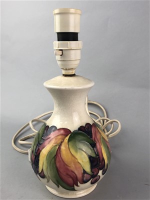 Lot 122 - A MOORCROFT VASE LAMP AND TWO OTHERS