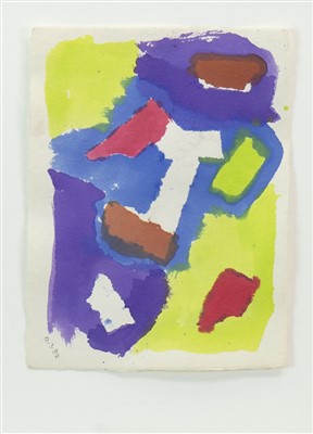 Lot 582 - AN ABSTRACT WATERCOLOUR, ATTRIBUTED TO JOHN HOYLAND