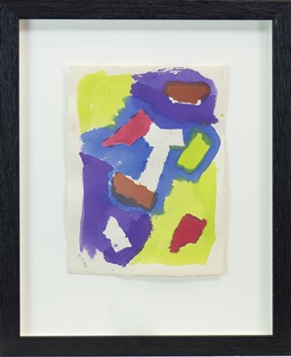Lot 582 - AN ABSTRACT WATERCOLOUR, ATTRIBUTED TO JOHN HOYLAND
