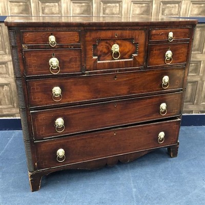 Lot 268 - AN EARLY 19TH CENTURY MAHOGANY CHEST OF DRAWERS