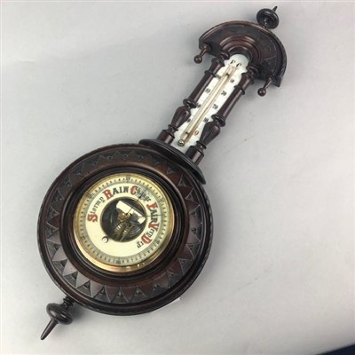 Lot 274 - A LATE VICTORIAN ANEROID BAROMETER