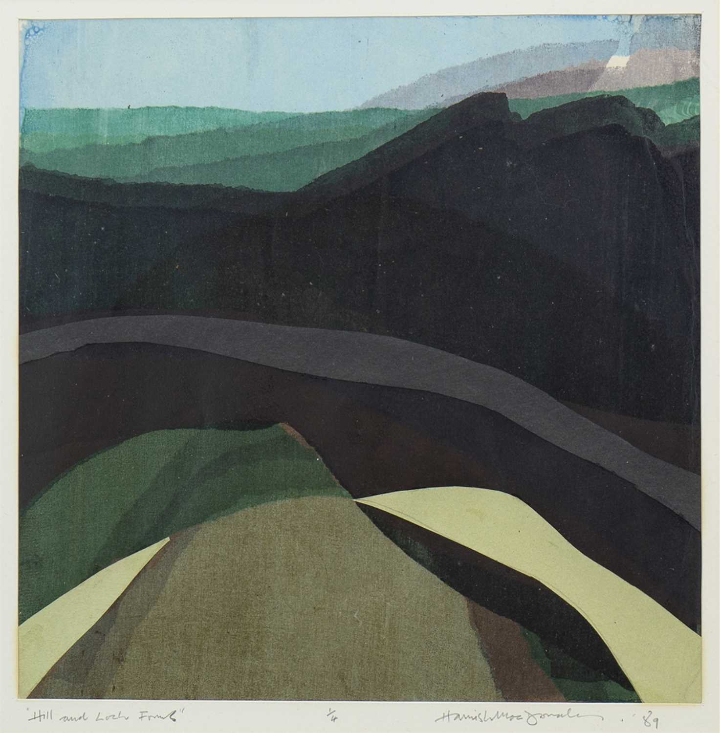 Lot 613 - HILL AND LOCH, A MIXED MEDIA COLLAGE BY HAMISH MACDONALD