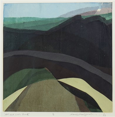 Lot 613 - HILL AND LOCH, A MIXED MEDIA COLLAGE BY HAMISH MACDONALD