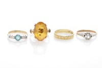 Lot 62 - GROUP OF FOUR DRESS RINGS including an...