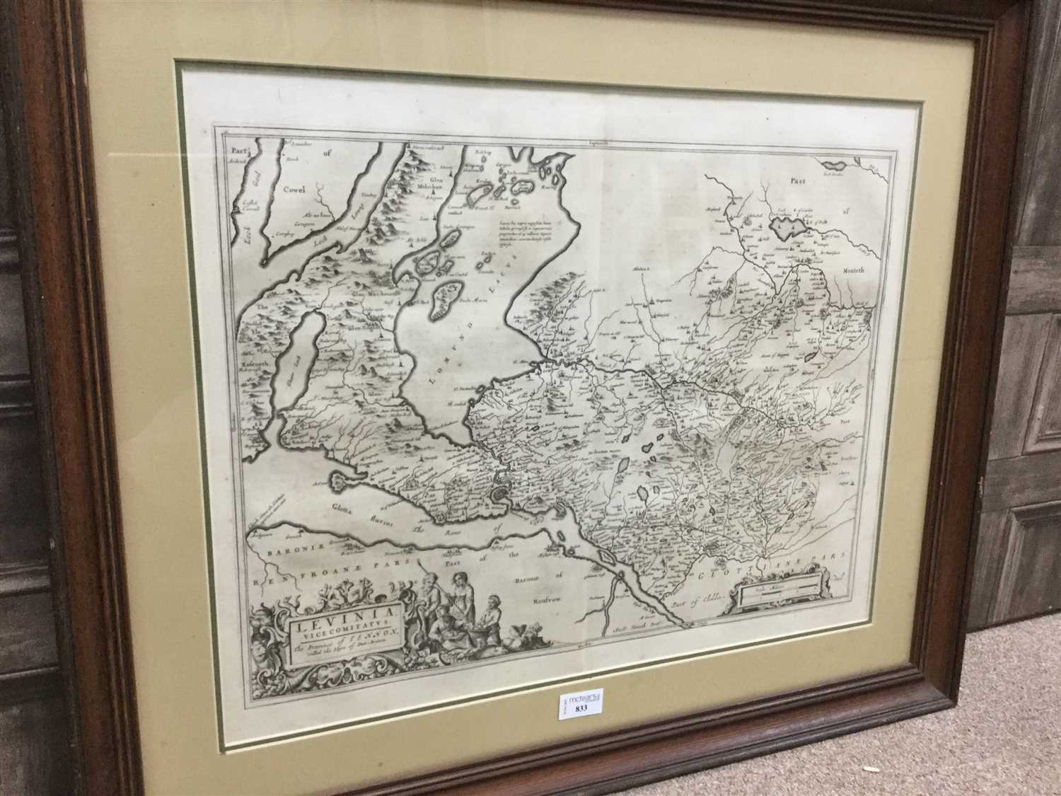 Lot 833 - A FRAMED 17TH CENTURY MAP OF LEVINIA