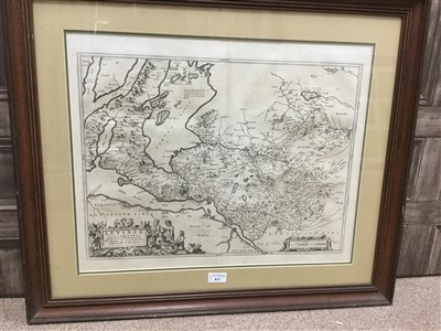 Lot 833 - A FRAMED 17TH CENTURY MAP OF LEVINIA