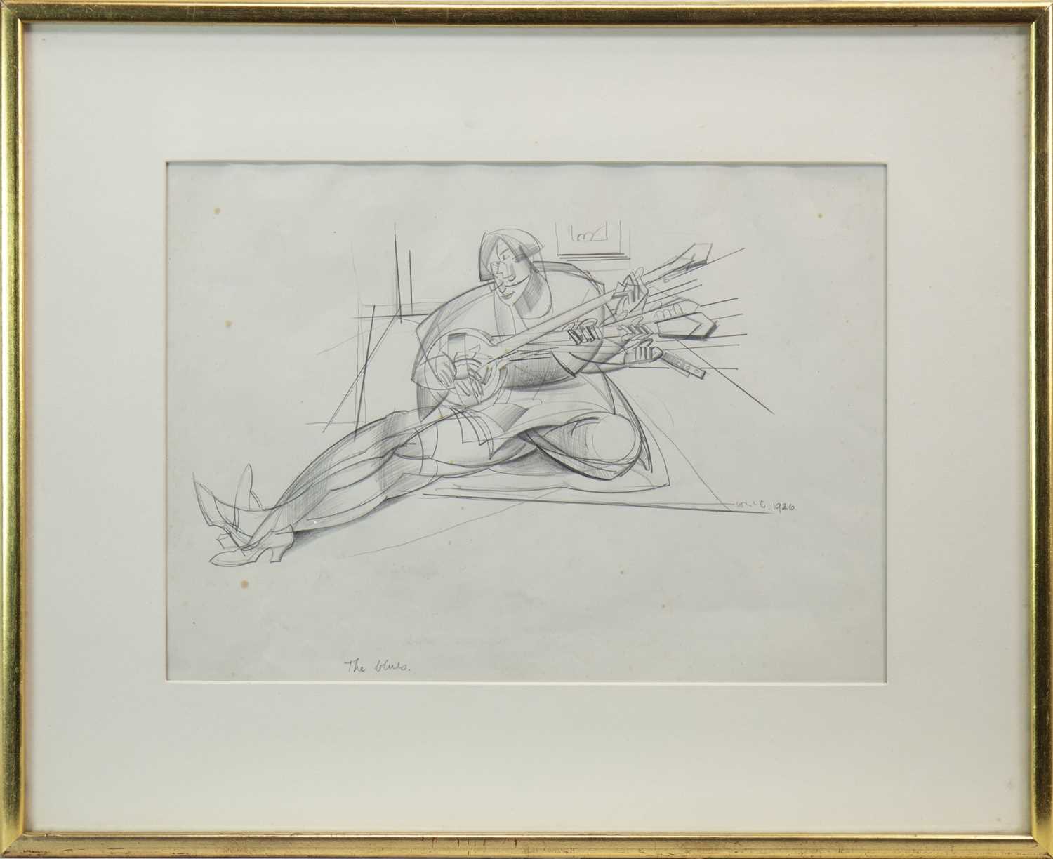 Lot 678 - THE BLUES, A PENCIL DRAWING BY WILLIAM MCCANCE