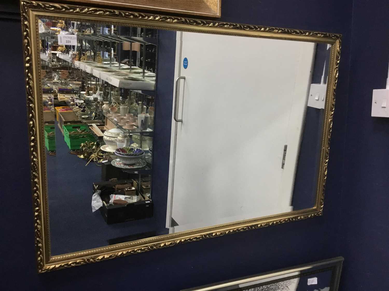 Lot 221 - A GILT FRAMED WALL MIRROR AND ANOTHER MIRROR
