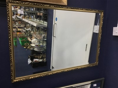 Lot 221 - A GILT FRAMED WALL MIRROR AND ANOTHER MIRROR