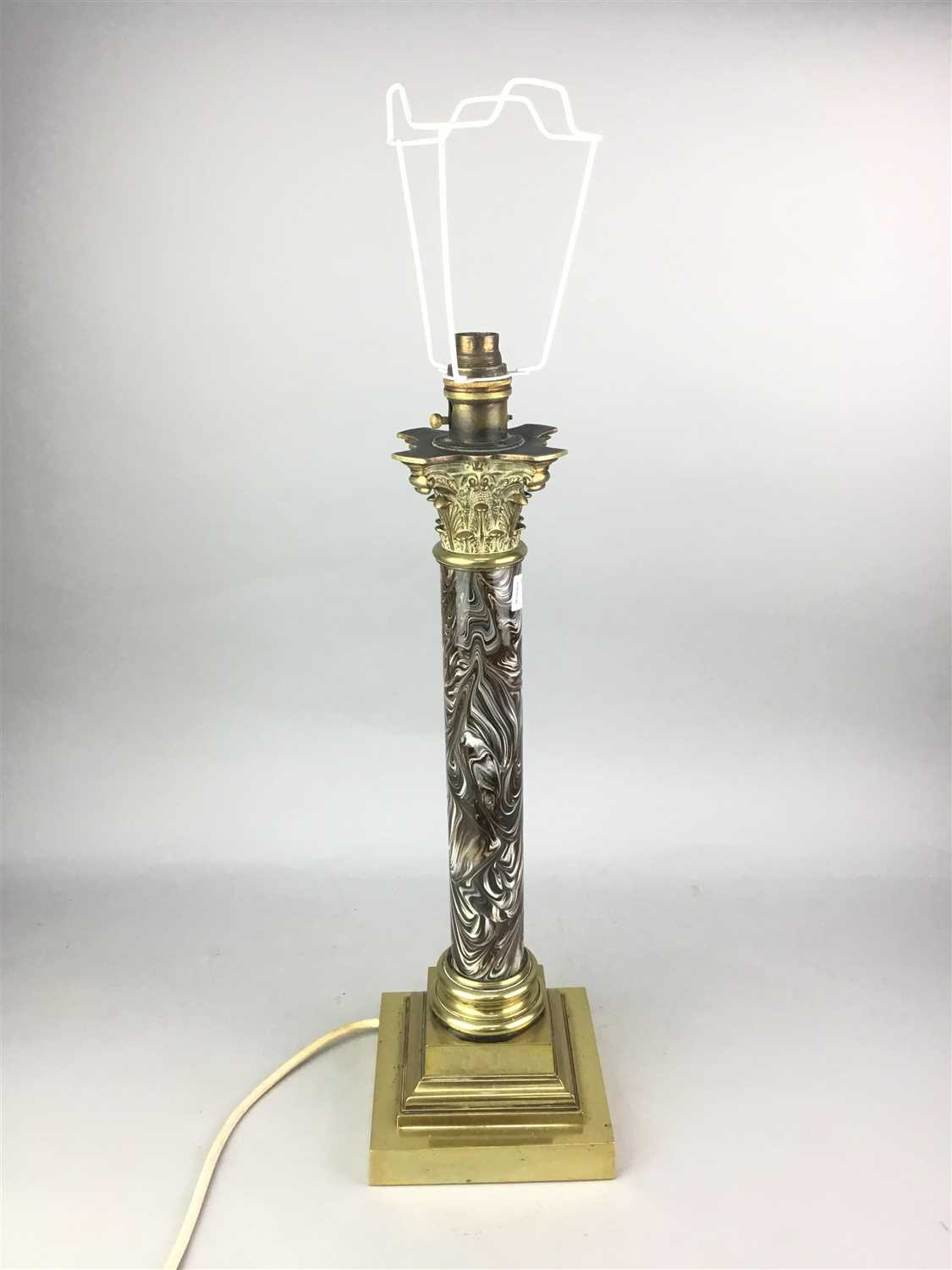 Lot 159 - A VICTORIAN BRASS LAMP