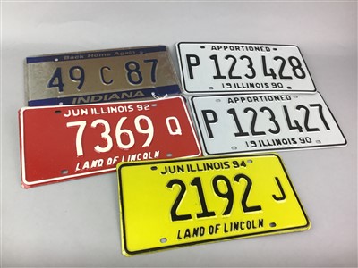 Lot 171 - A COLLECTION OF NINE AMERICAN STATE LICENSE PLATES