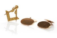 Lot 88 - PAIR OF NINE CARAT GOLD CUFF LINKS marked 9ct,...