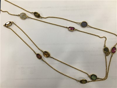 Lot 165 - A GEM SET NECKLACE AND RING