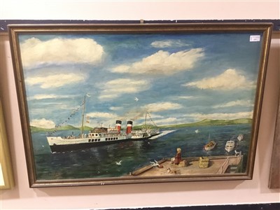 Lot 223 - AN OIL ON BOARD BY C. BEATON AND FIVE OTHER PICTURES