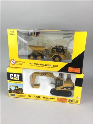 Lot 259 - A LOT OF TWO CAT MODEL VEHICLES AND A COLLECTION OF TETLEY TEAFOLK