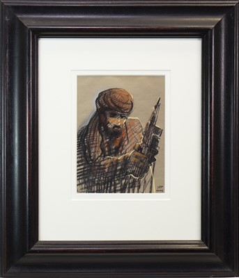 Lot 689 - AFGHANISTAN VII, A PASTEL BY PETER HOWSON