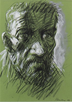 Lot 633 - STUDY FOR ST ANDREW'S II, A CRAYON AND GOUACHE BY PETER HOWSON