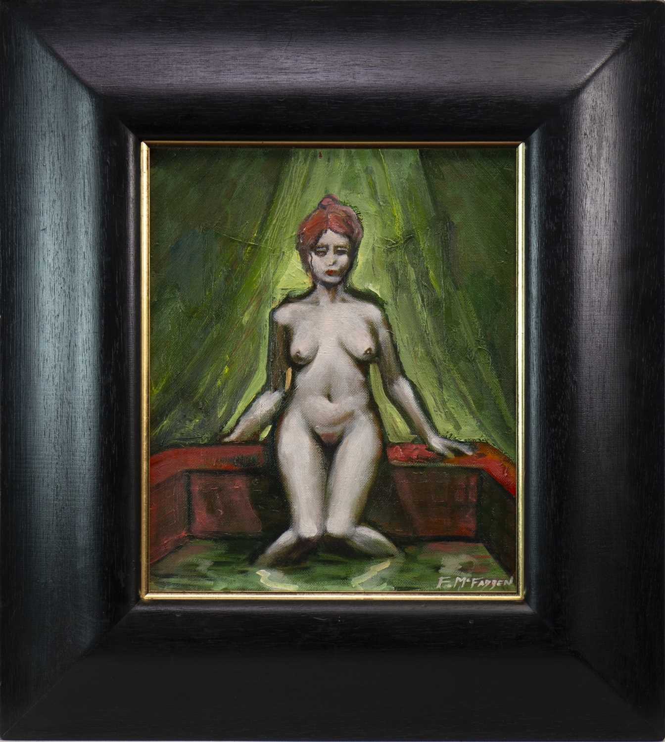 Lot 743 - NUDE IN THE LOUNGE, AN OIL BY FRANK MCFADDEN